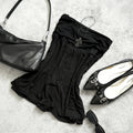 black strapless mini dress bodycon tube dress sexy little black dress outfit