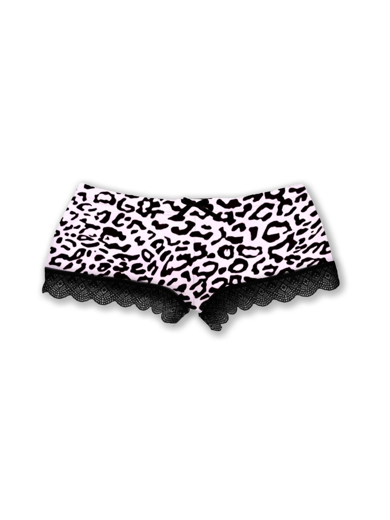 leopard print tube top and shorts set women lace trim outfit-3