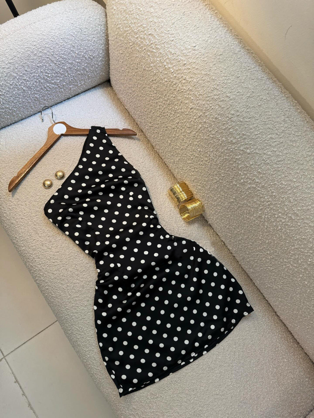 one shoulder polka dot bodycon mini dress-1