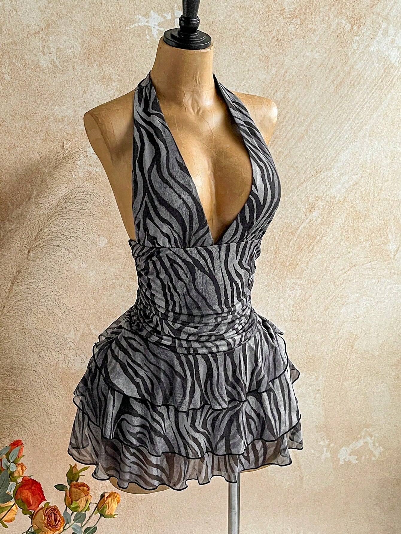 printed cami mini dress sleeveless slip dress slim fit summer dress women-4